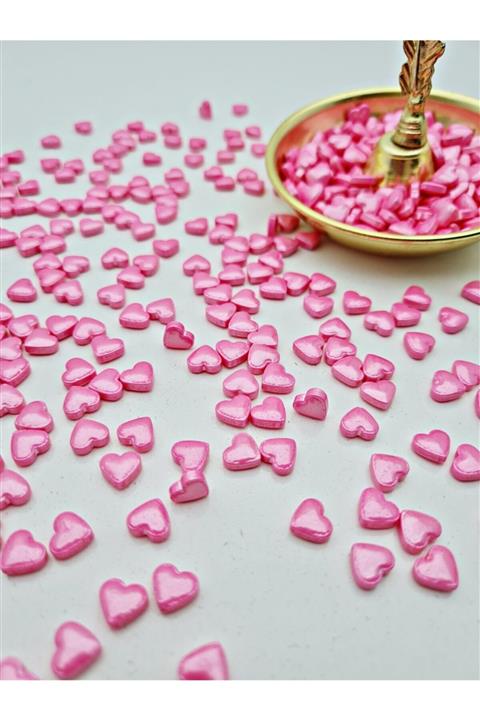 PASTA VİTRİN Şeker Pasta Süsü Küçük Kalp Pembe - 80 Gr