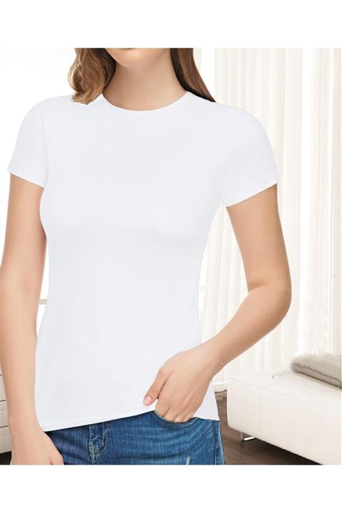 bejamonti Kadın Elastan Yarım Kollu 3'lü Paket Atlet