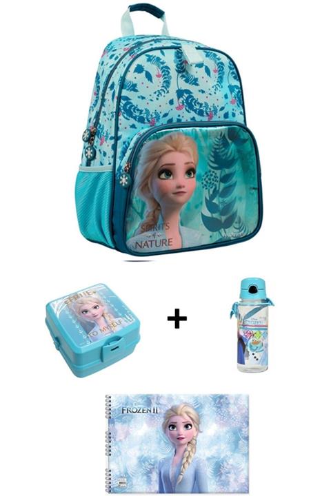 OTTONYA Frozen Lisanslı Ilkokul Çantası 4 Lü Set(beslenme+suluk+resim Defteri)