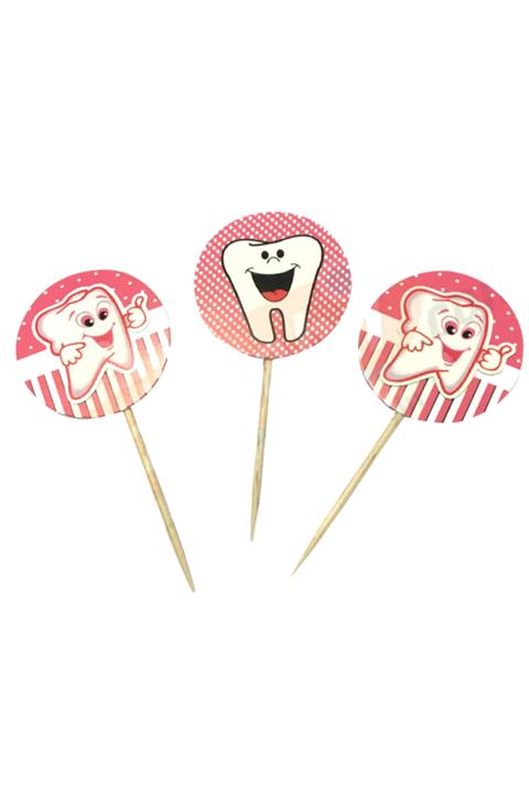 Go İthalat Pembe Renk Diş Buğdayı Parti Kürdan Süsü 20 Adet