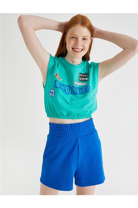 Koton Kadın Ebru Salli Loves - Baskili Tisört Kolsuz Pamuklu