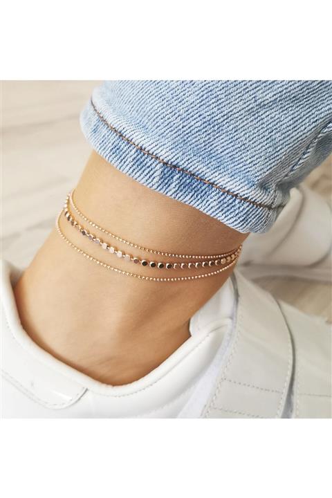 MySilvers Üçlü Gümüş Halhal Kadın Rose