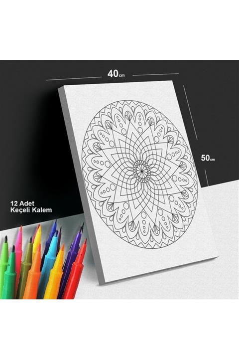 Tabdiko Tuval Boyama Mandala Set 40*50 Cm Katmanlar Tablo 0105