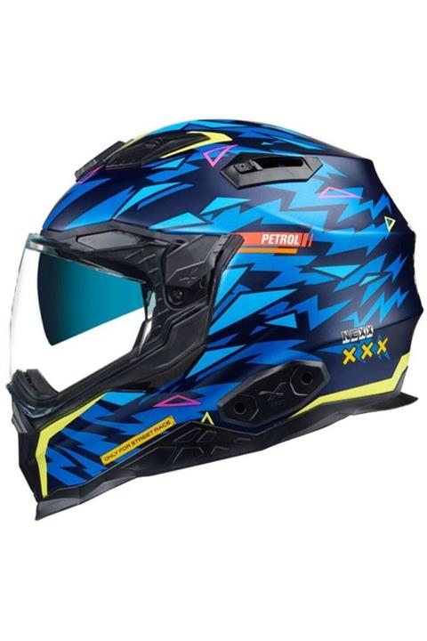 Nexx X.wst 2 Rockcity Güneş Vizörlü Kapalı Kask (mavi-sarı)