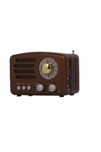 Aydınlı Meier M-160bt Nostaljik Retro Fm Usb Radyo Bluetooth Kahverengi