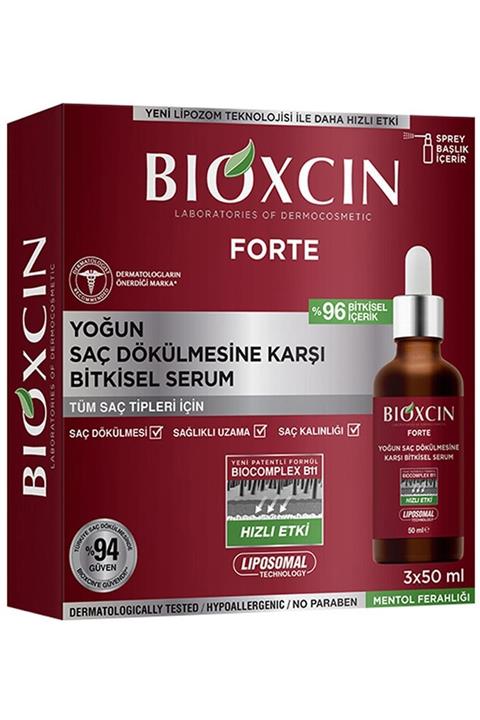 Bioxcin Marka: Forte Yoğun Dökülmeler Için Bitkisel Serum 3 x 50 ml