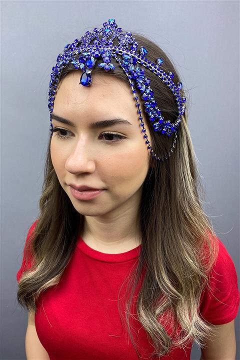 Hayalperest boncuk Saks Mavi Hürrem Gelin Kına Tacı