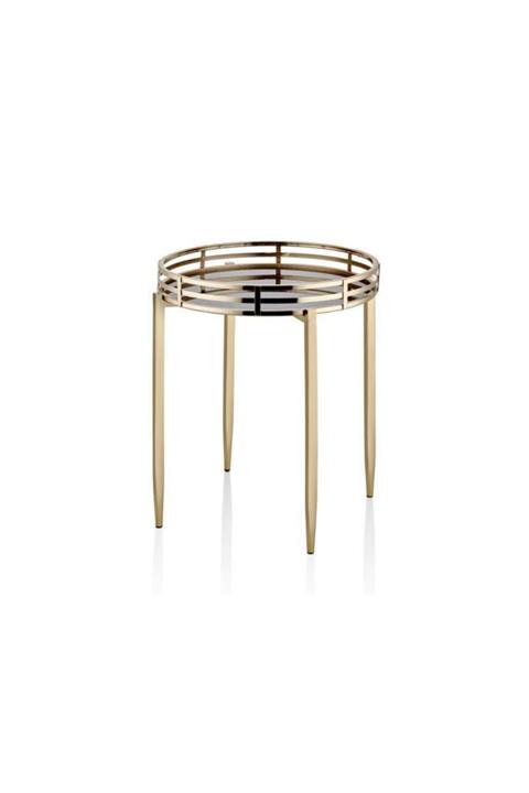 Cemile Spıder Gold Yuvarlak Tepsili Sehpa Büyük 57 cm