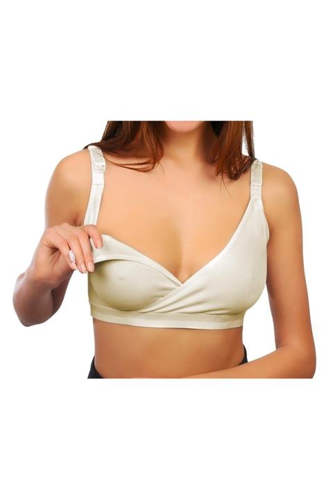 Sema Bebe Kruvaze Emzirme Sütyeni Ekru 95 Beden
