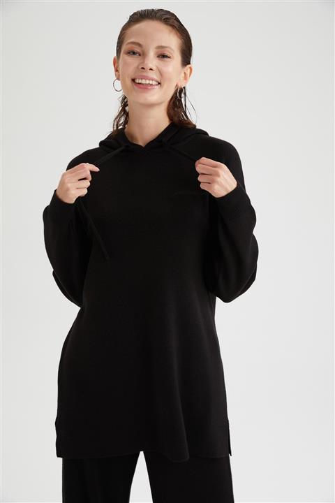 DeFacto Kapüşonlu Regular Fit Triko Tunik