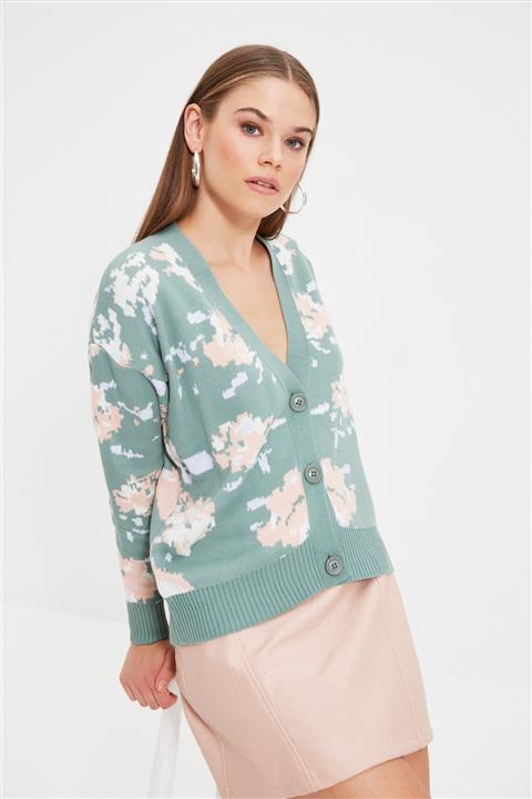 TRENDYOLMİLLA Mint Jakarlı Triko Hırka TWOAW22HI0253