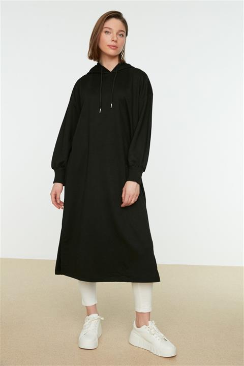 Trendyol Modest Siyah Örme Sweatshirt TCTAW22TW0076