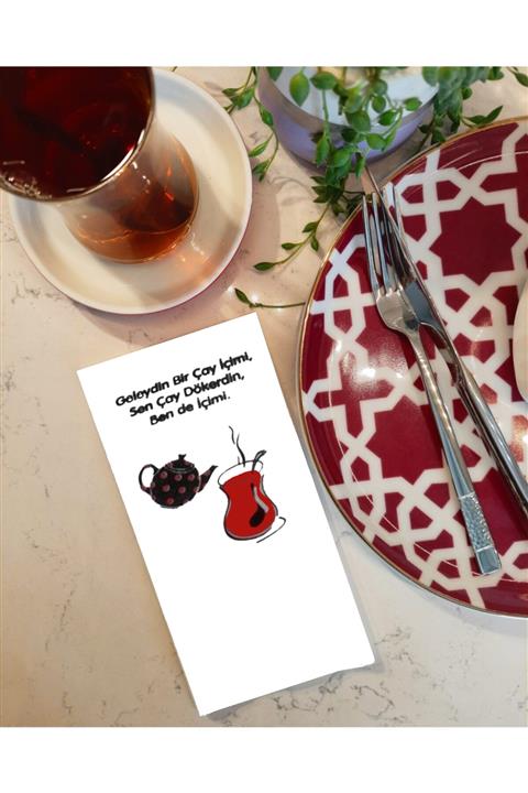 Black Rose Konuşan Dekoratif Peçete (geleydin Bir Çay Içimi...)-20 Adet