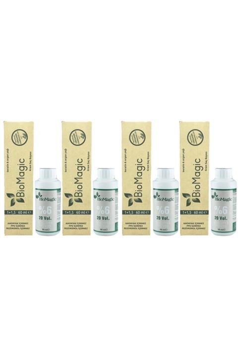 BIOMAGIC Organik Amonyaksız Saç Boyası (yoğun Çikolata Kahve-55.07)+oksidan (4 Adet)