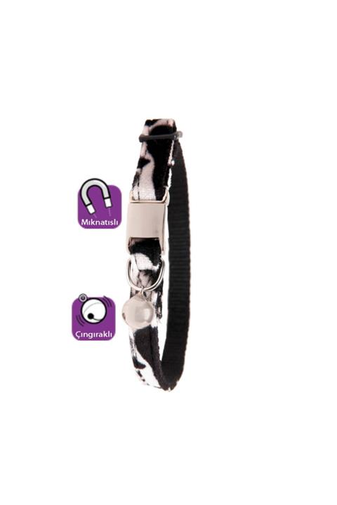 HİLALSHOP Karlıe Manyetik Kedi Tasma 30cm Siyah-beyaz