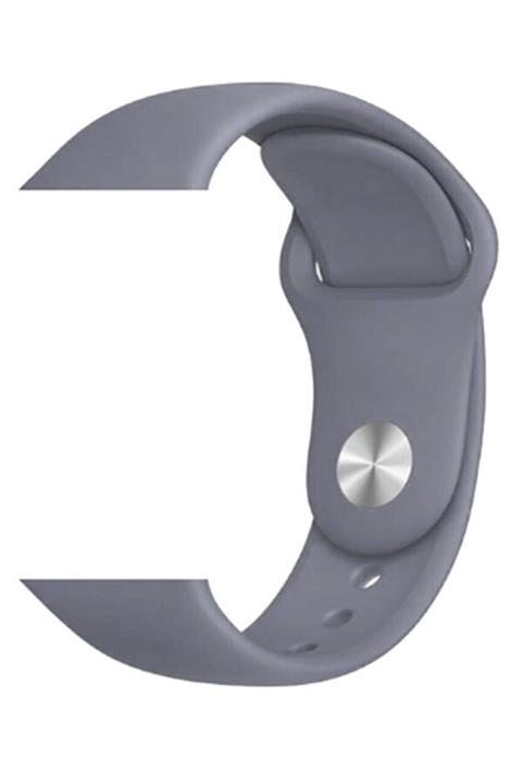 Apple Watch 1 2 3 4 5 6 Se 44 Mm Silikon Ayarlanabilir Kordon Lavendry Grey + Popsocket