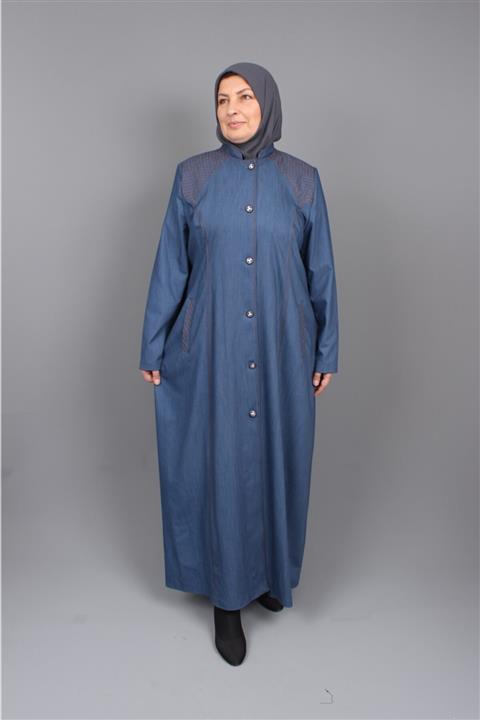 GLR&GYM Erma Büyük Beden Koyu Kot Anne Pardesü