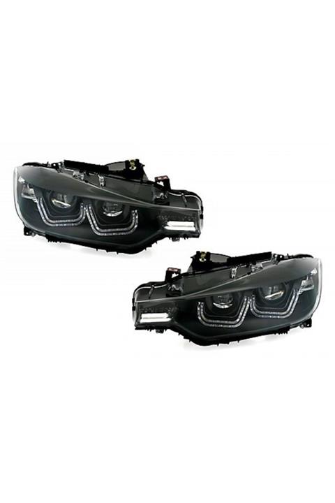 X POWER TUNİNG Bmw F30 3.seri Mercekli Çift U Ön Far Lambası