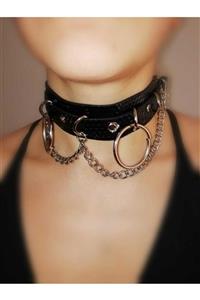 ema Gotik Circle Girl Halka Ve Zincir Choker