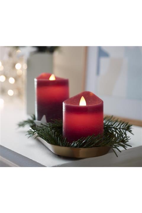 Tchibo 2 Adet Led Gerçek Mum, Koyu Kırmızı