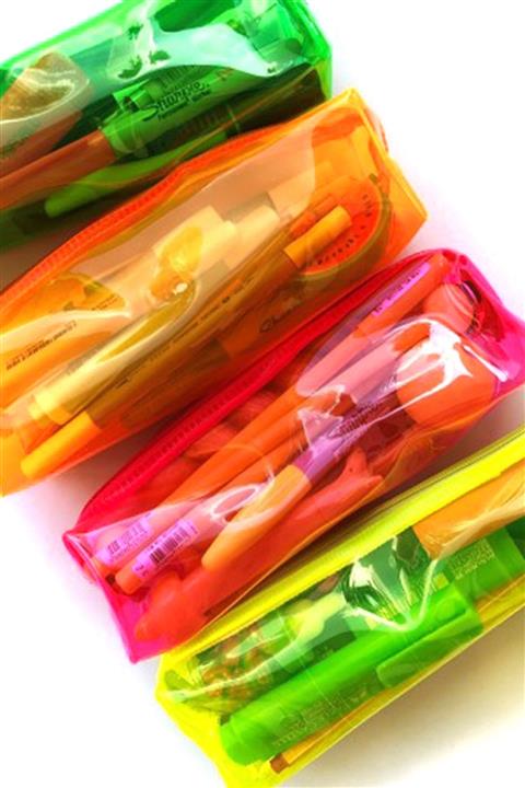 Helvacıoğlu Vagon Şeffaf Kalem Çantası  (Asorti Renkler)