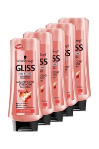 Gliss Schwarzkopf Gliss Magnificent Strength Saç Kremi - 360 ml x 5 Adet