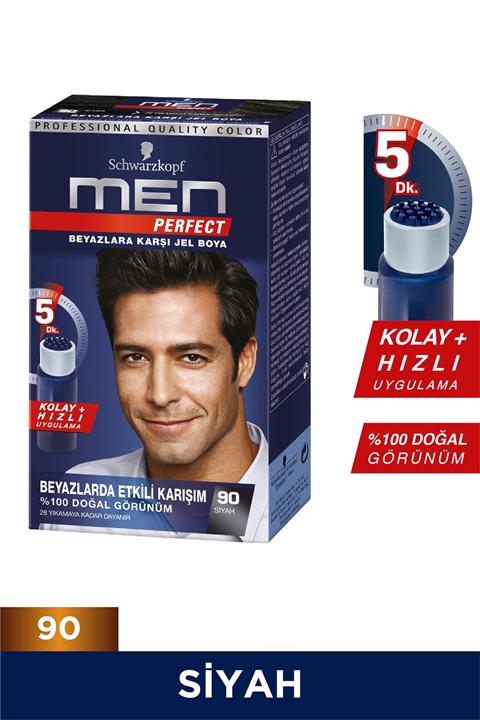 Men Perfect Saç Boyası 90 - Siyah