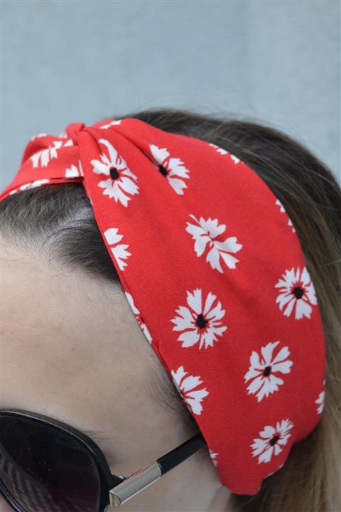 Mislena Lastikli Saç Bandanası - White Daisy