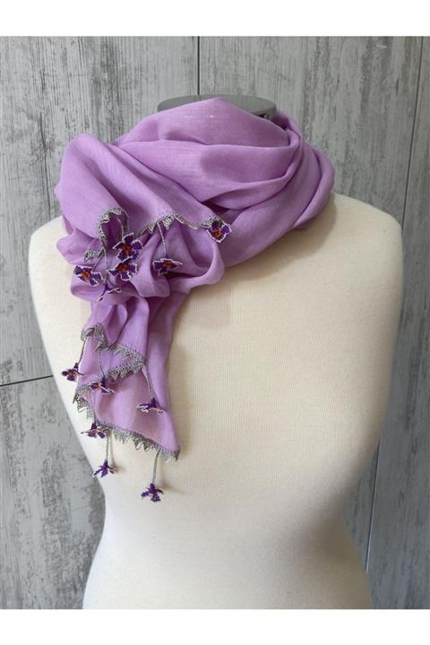 KAFTAN TAKI TASARIM Iğne Oyalı Pamuklu Fular 32x1.75cm