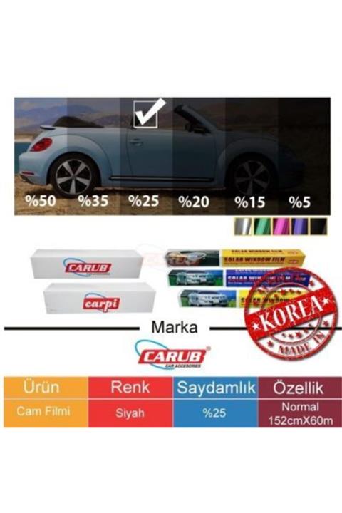 Nettedarikçisi Cam Filmi 152cmx60m Black%25 2125