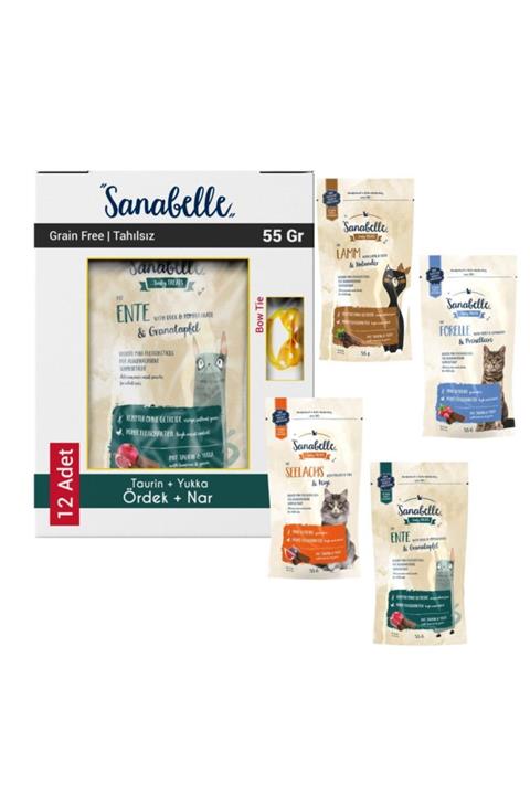 Sanabelle Tahılsız Karışık Yumuşak Kedi Ödülü 12x55 Gr