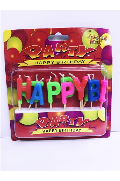 LAUREL DREAM Rengarenk Happy Birthday Yazılabilen Doğum Günü Mumu