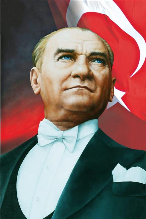 hazar bayrak Atatürk Posteri 100x150 cm Baskılı