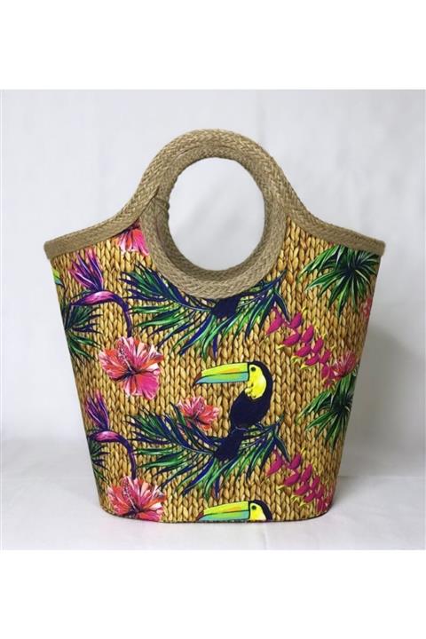 çanta tasarımcısı Plaj Çantası Tukan Kuşu Desen