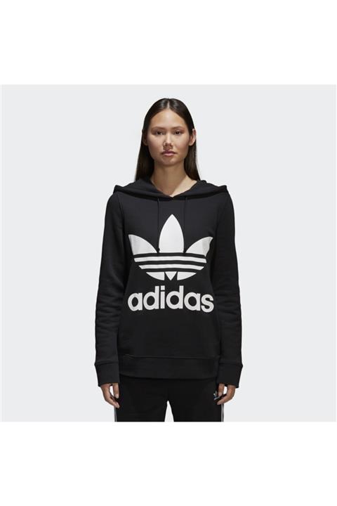 adidas Kadın Siyah Ce2408 Trefoıl Hoodıe Sweatshirt