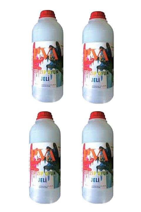 Slime X 4 Adet - Renksiz Şeffaf Zıp Zıp Slaym Oyun Jeli 1 Kg X 4 Adet Sılaym Boraks Hediyeli