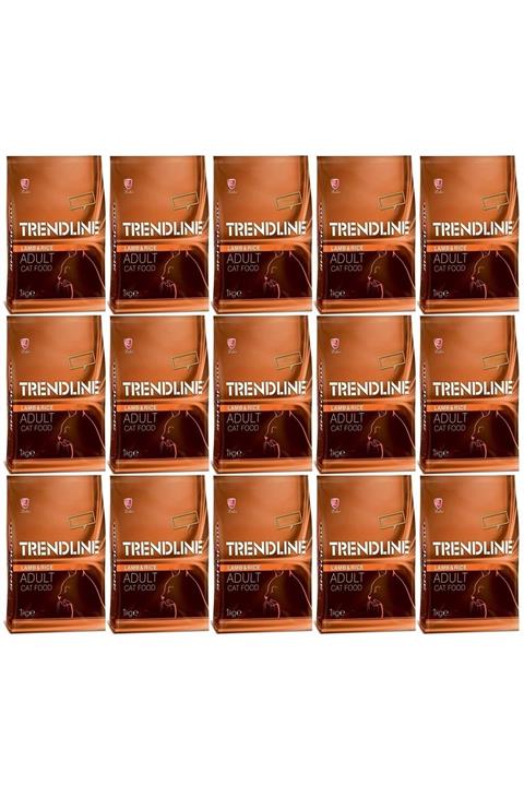 Trendline Kuzulu & Pirinçli Yetişkin Kedi Maması 1 Kg X 15 Paket