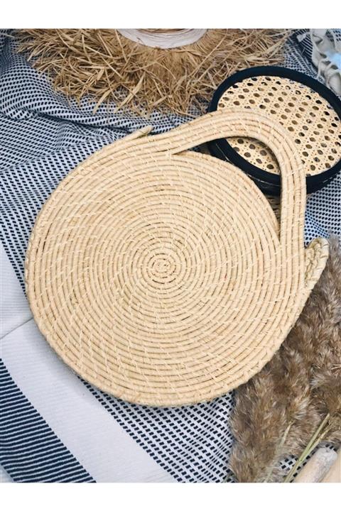 MetWood Dış Ticaret Kadın Bej Hasır Plaj Çantası