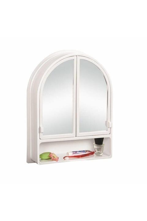 Tuğbasan 2 Kapak Kubbeli banyo Dolabı - Beyaz