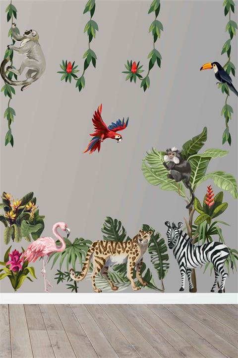 Kt Grup Sarmaşıklı Safari Duvar Sticker Seti