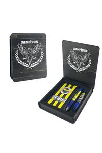 Fenerbahçe Orjinal Lisanslı Kalem Defter Hediye Set Ahşap Kutulu