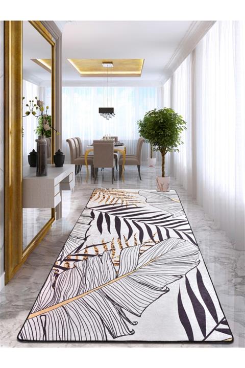 Chilai Home Herbal Djt Kaymaz Taban Kesme Halı Yolluk , Yıkanabilir Kaymaz