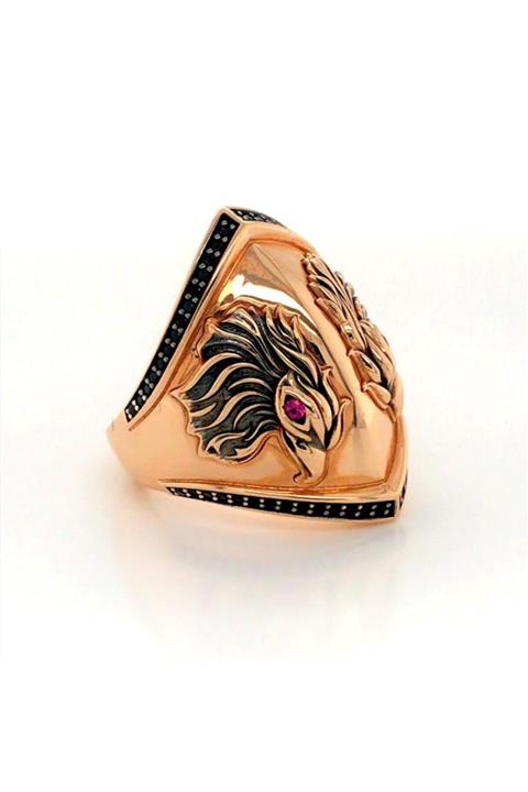 BERK MÜCEVHERAT KARTAL BAŞLI FİGÜRLÜ ÖZEL TASARIM  14 AYAR ALTIN YÜZÜK