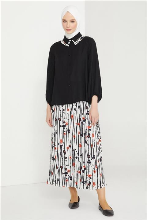 Armine Seyyar Yaka Detaylı Takım 21k6307 Siyah