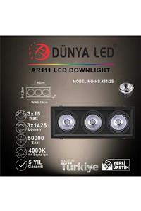 DÜNYA LED Hs.463/2-s 3x15w Ar111 Led Downlıght 4000k Ilık Beyaz Işık