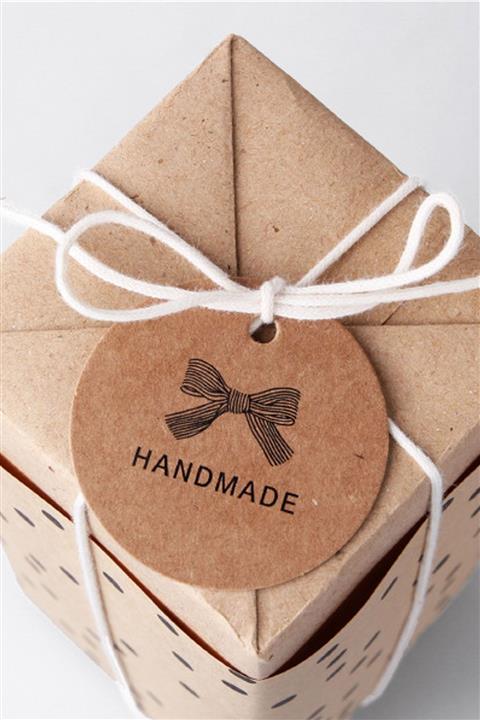 Dekorden Kraft Etiket, 100 Adet Handmade Etiket