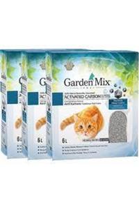 Gardenmix Bentonit Aktif Karbonlu Kedi Kumu 6 Lt 3 Adet