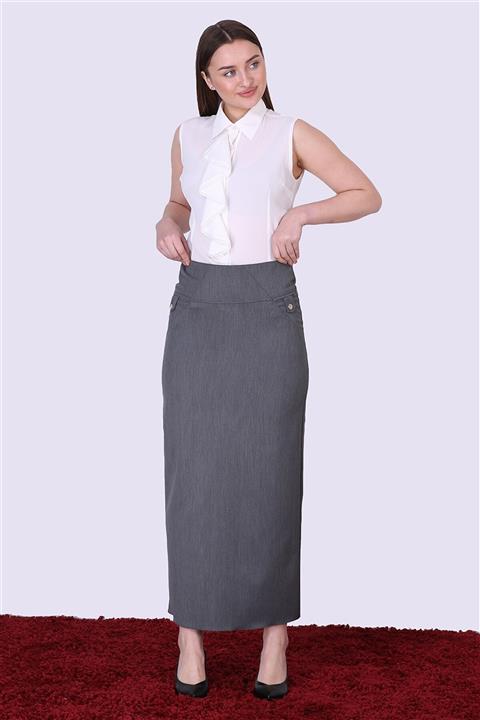 apsen Kadın Düğme Detaylı Kalem Etek