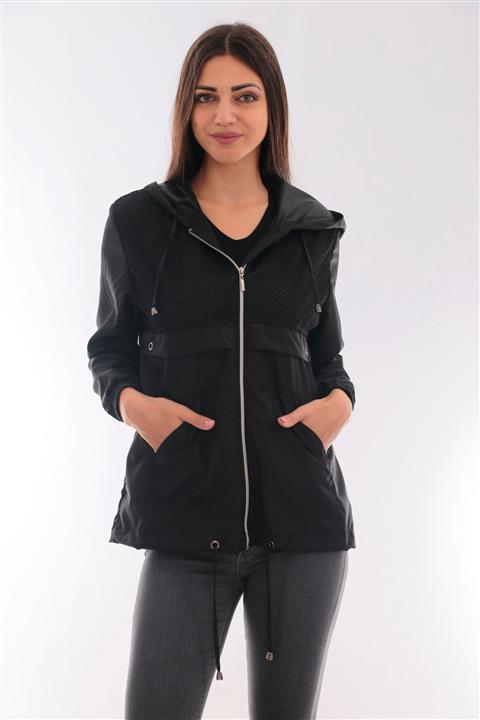 Moda Tuğram Kadın Siyah Yağmurluk & Rüzgarlık