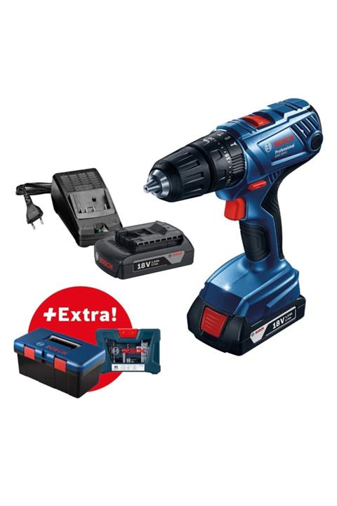 Bosch Gsb 180-li 2x1,5ah Akülü Delme Vidalama Makinesi + 41 Parça Set - 06019f8302